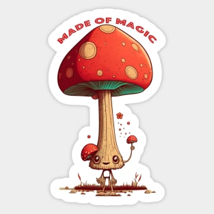 Made of Magic Mushroom Dude Sticker